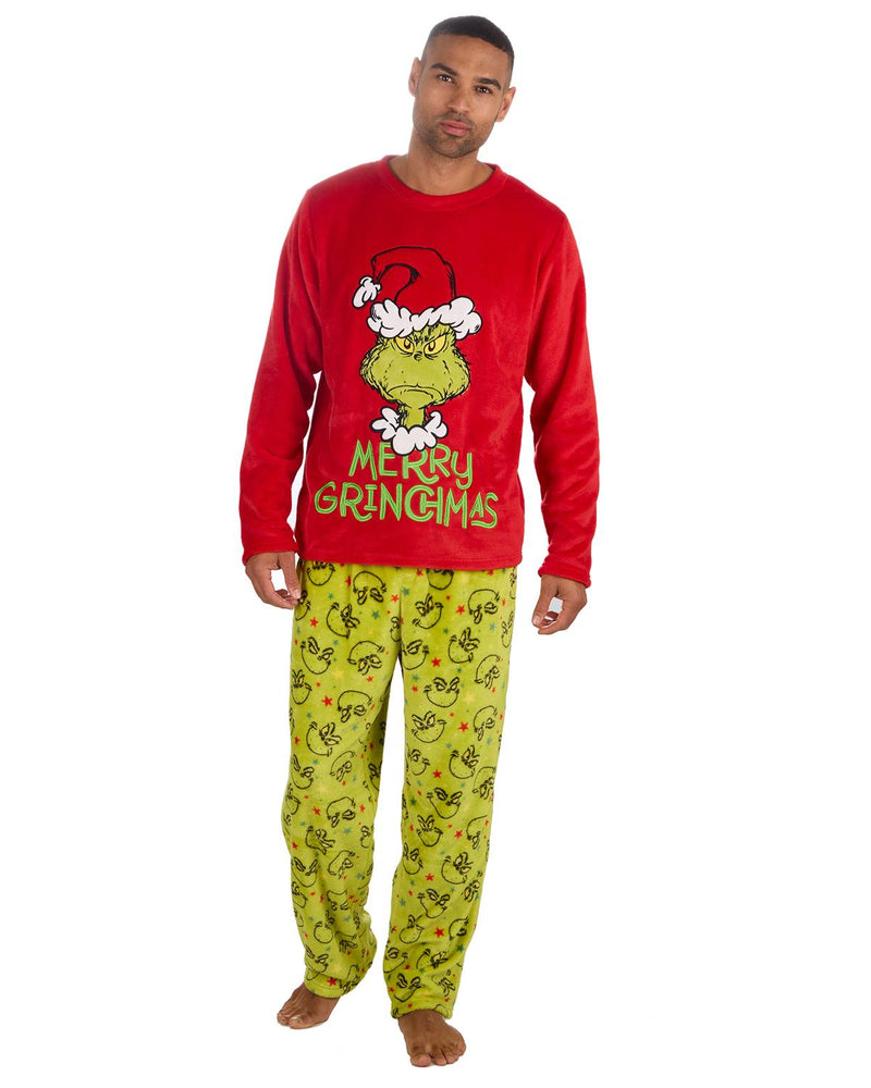 The Grinch Mens Christmas Fleece Pyjamas