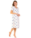 Sue Marks Womens Misty Dots Short Sleeve Nightie