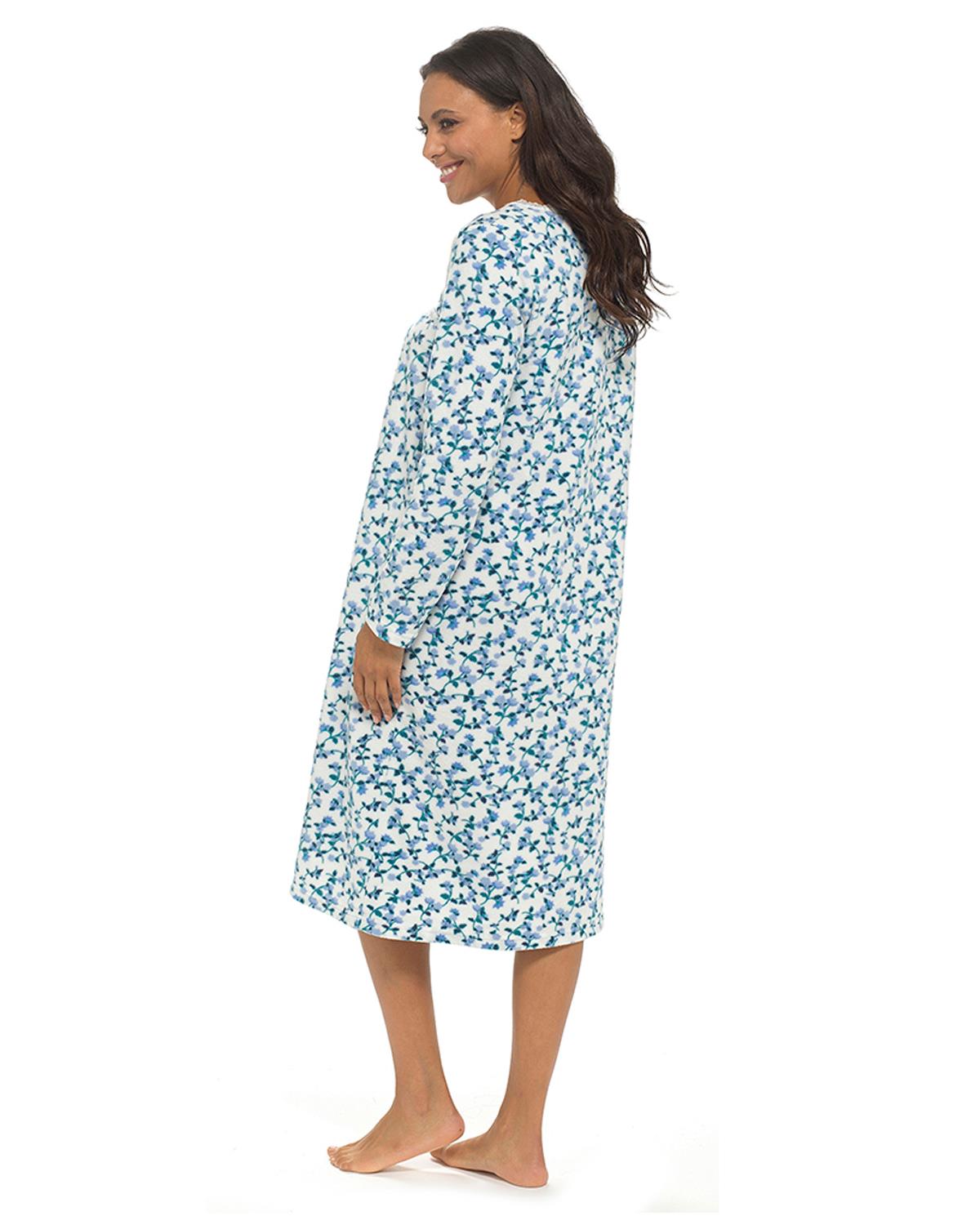 Wolf & Harte Womens Polar Fleece Floral Nightie