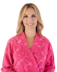 Slenderella Womens Floral Embossed Dressing Gown