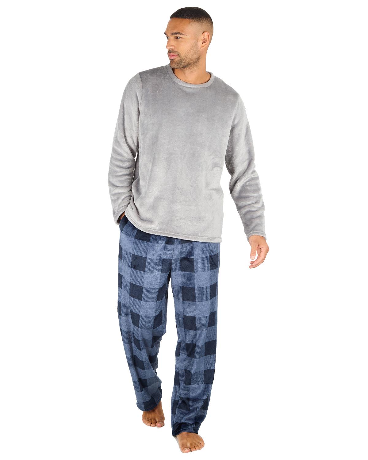 Cargo Bay Mens Polished Fleece Check Pyjamas