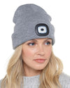 Womens LED Light Knitted Beanie Hat