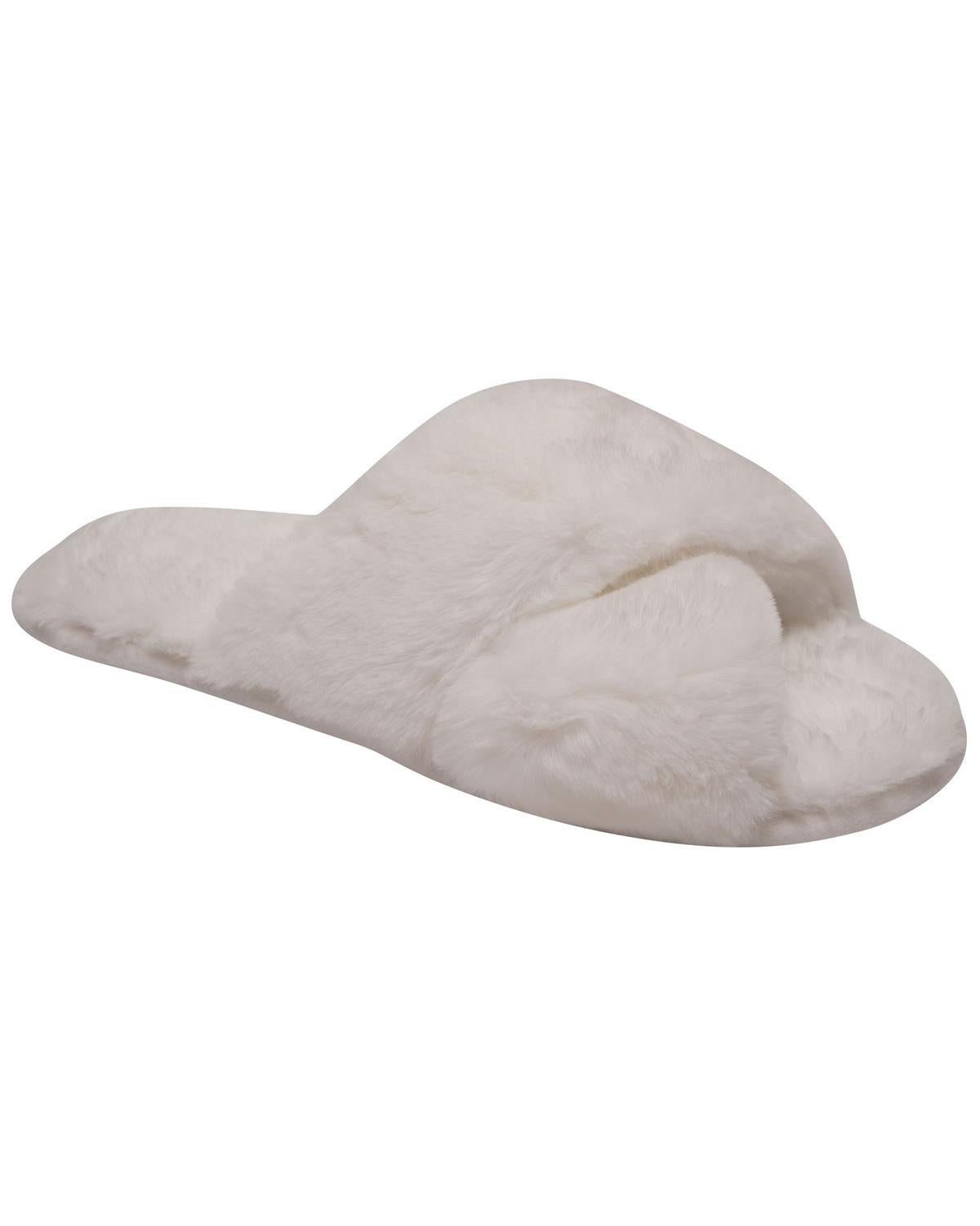 Loungeable Womens Fluffy Cross Slippers