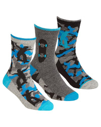 6 Pairs Boys Camo Skateboard Ankle Socks