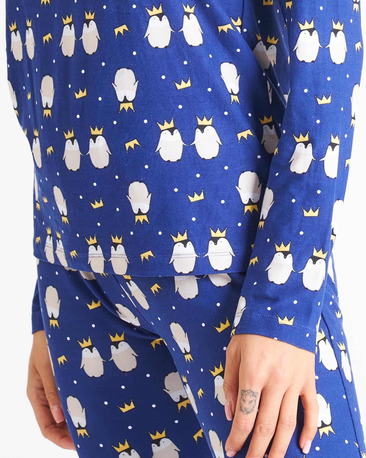 Loungeable Womens Navy Penguins Pyjamas