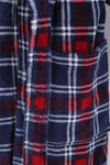 Walker Reid Mens Check Coral Fleece Dressing Gown