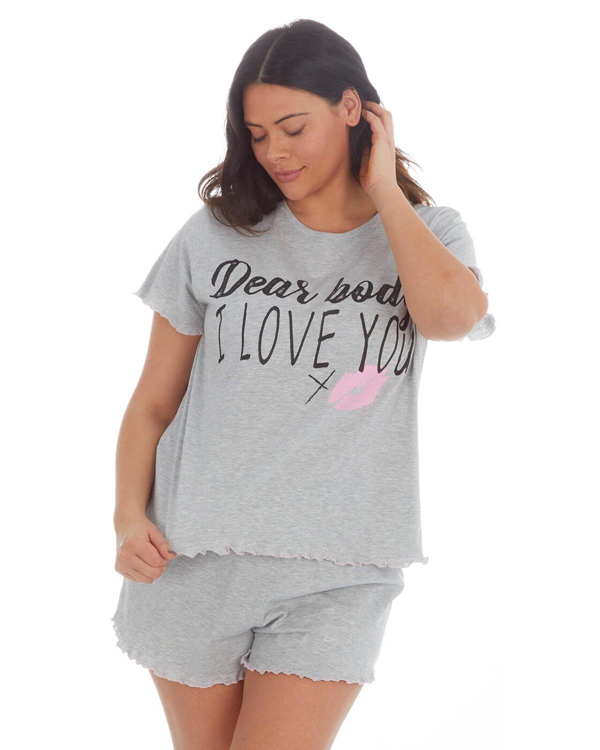 Forever Dreaming Plus Size 'Dear Body' Short Pyjamas