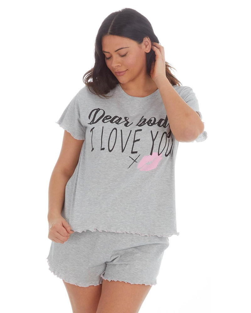 Forever Dreaming Plus Size 'Dear Body' Short Pyjamas