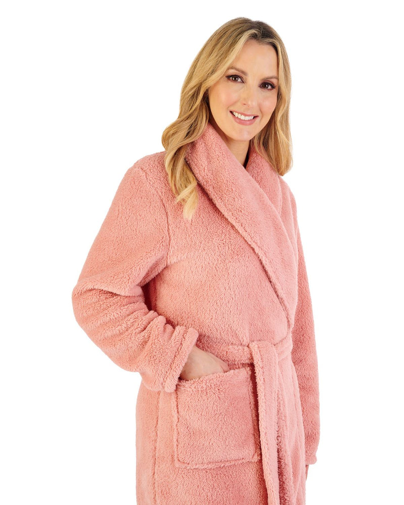 Slenderella Womens Fleece Shawl Collar Dressing Gown