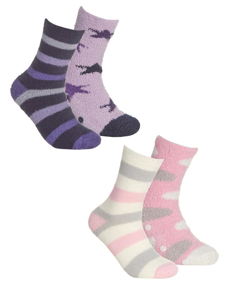 Forever Dreaming 4 Pack Womens Striped Cosy Socks