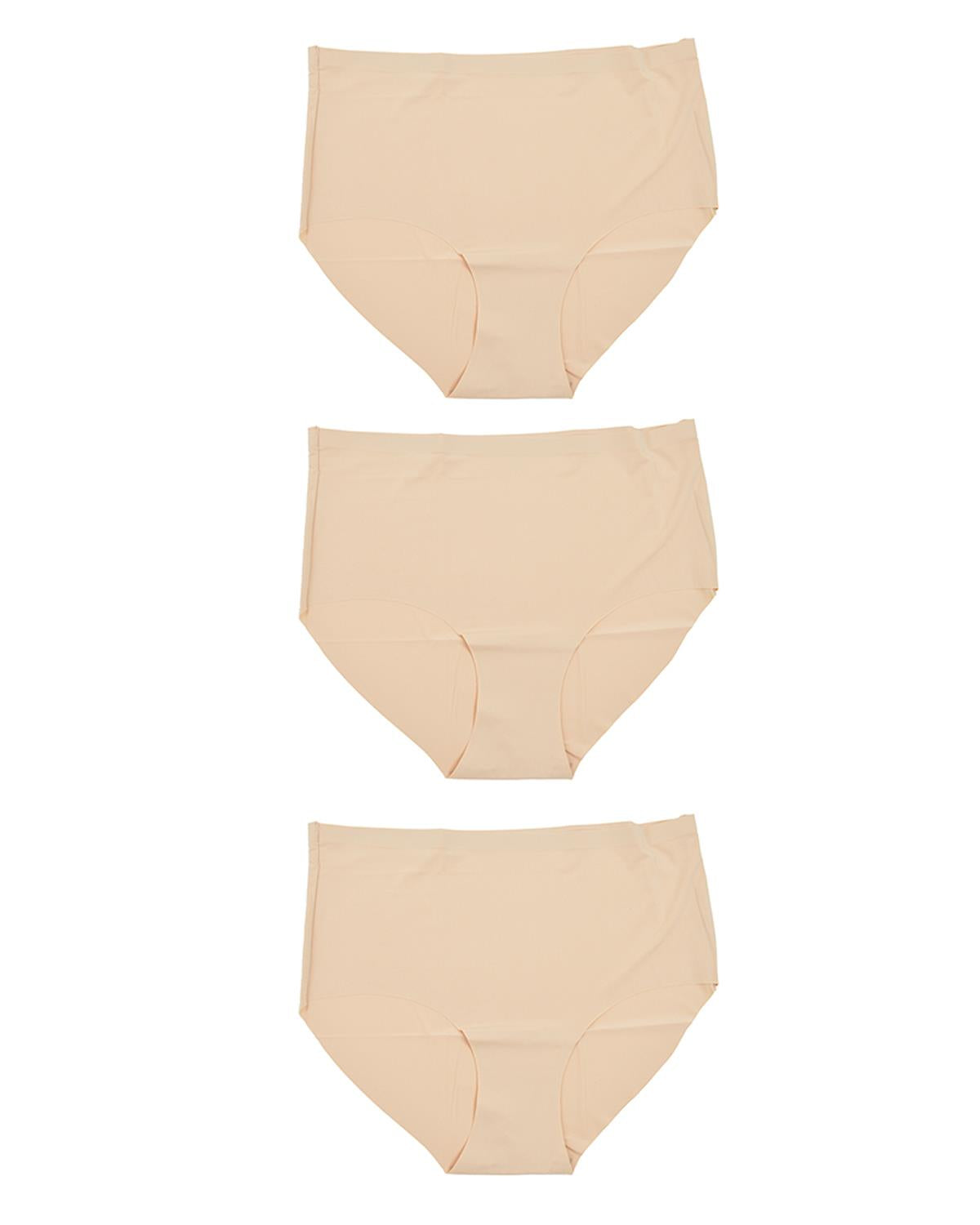 Anucci Womens 3 Pairs Seamless No VPL Full Briefs