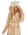 Forever Dreaming Womens Beige Fox Dressing Gown