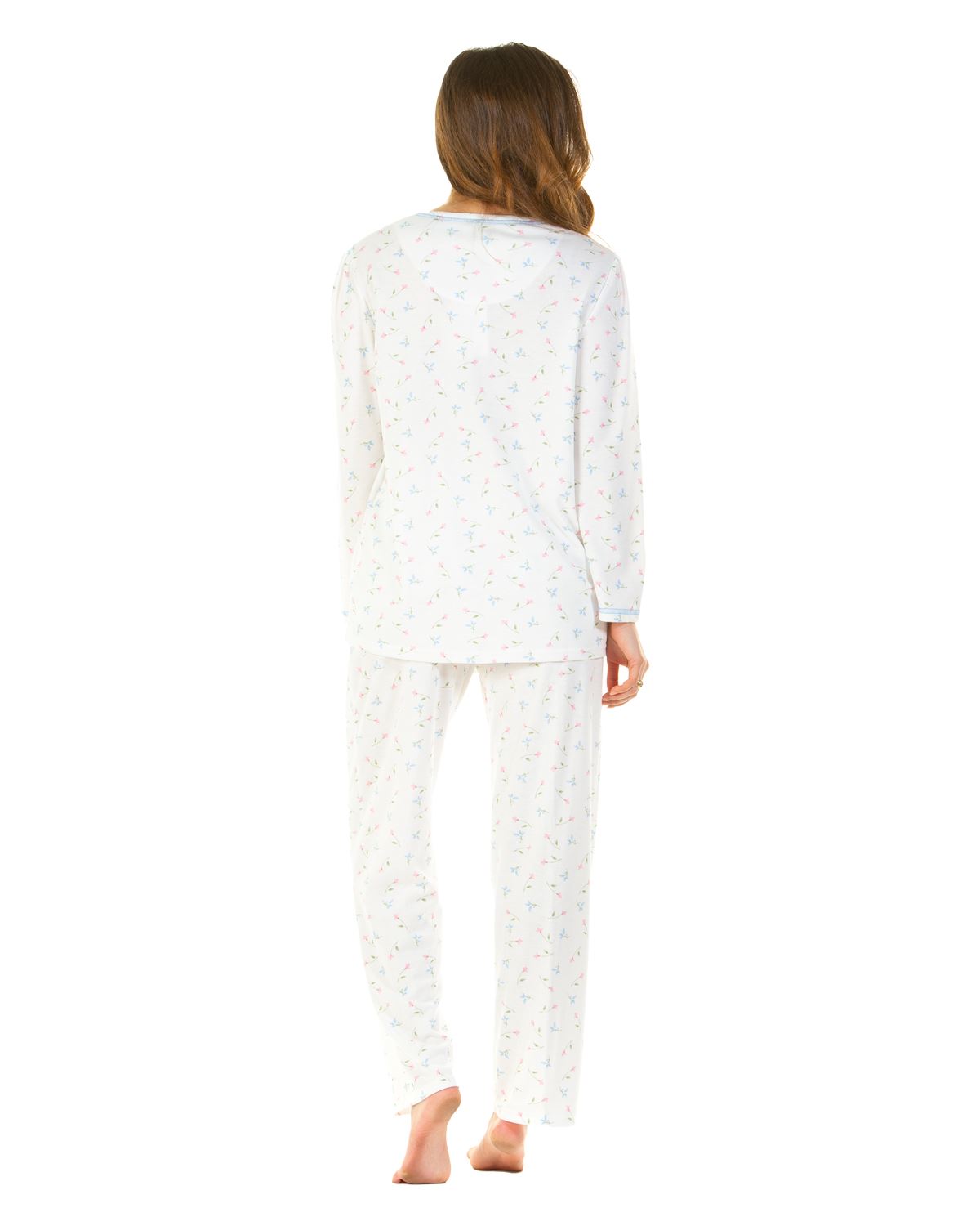 La Marquise Womens Flower Leaf Cuddleknit Pyjamas