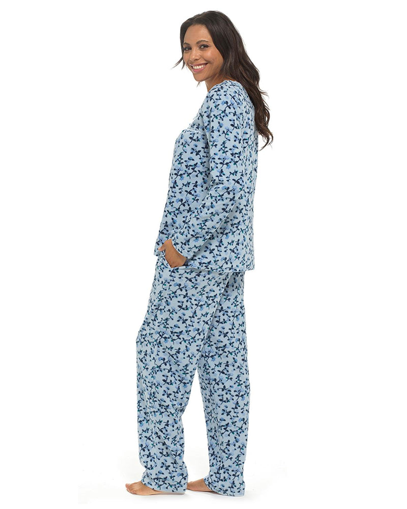 Wolf & Harte Womens Polar Fleece Floral Pyjamas