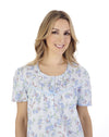 Slenderella Womens 42" Short Sleeve Woven Cotton Nightie