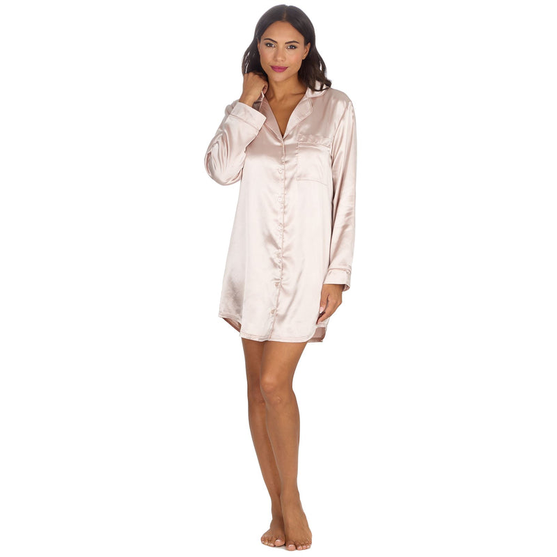 Slumber Party Womens Satin Nightshirt