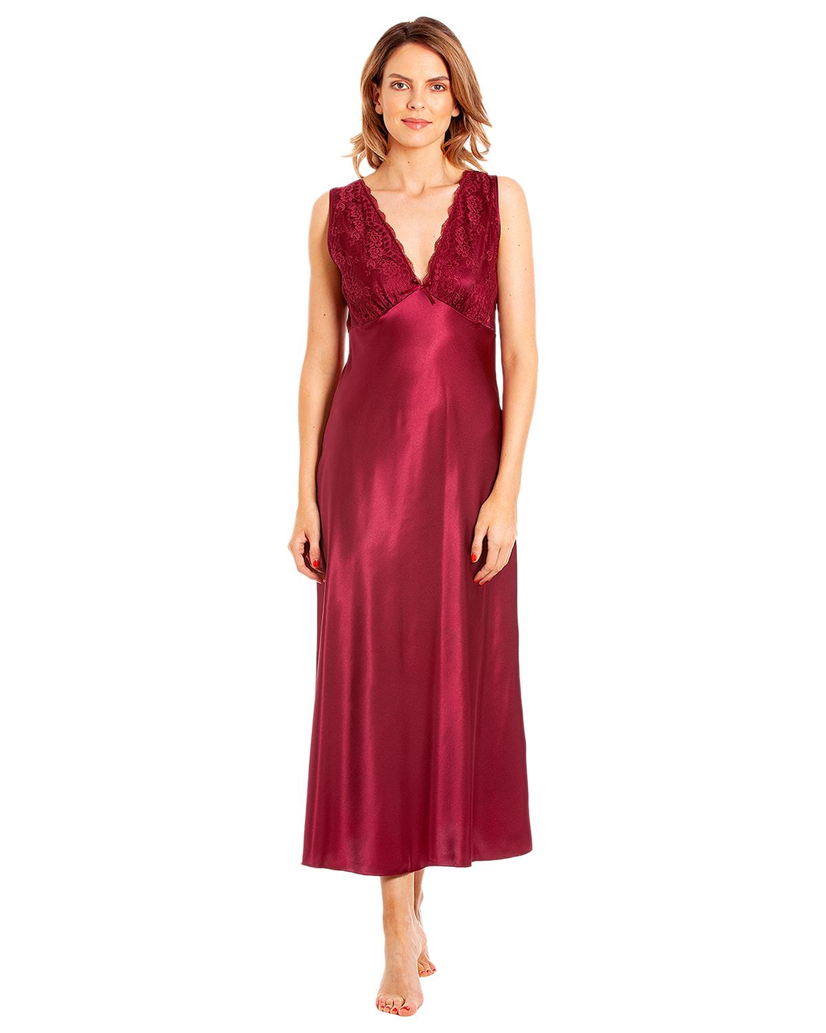 Lady Olga Womens Satin Wide Strap Nightdress