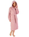 Slenderella Womens 46" Teddy Fleece Hooded Dressing Gown