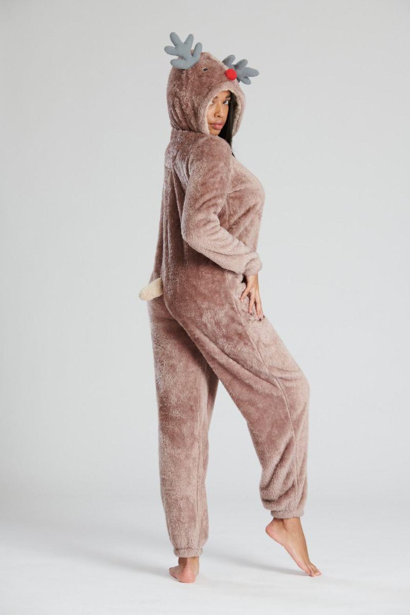 Loungeable Womens Brown Reindeer Onesie