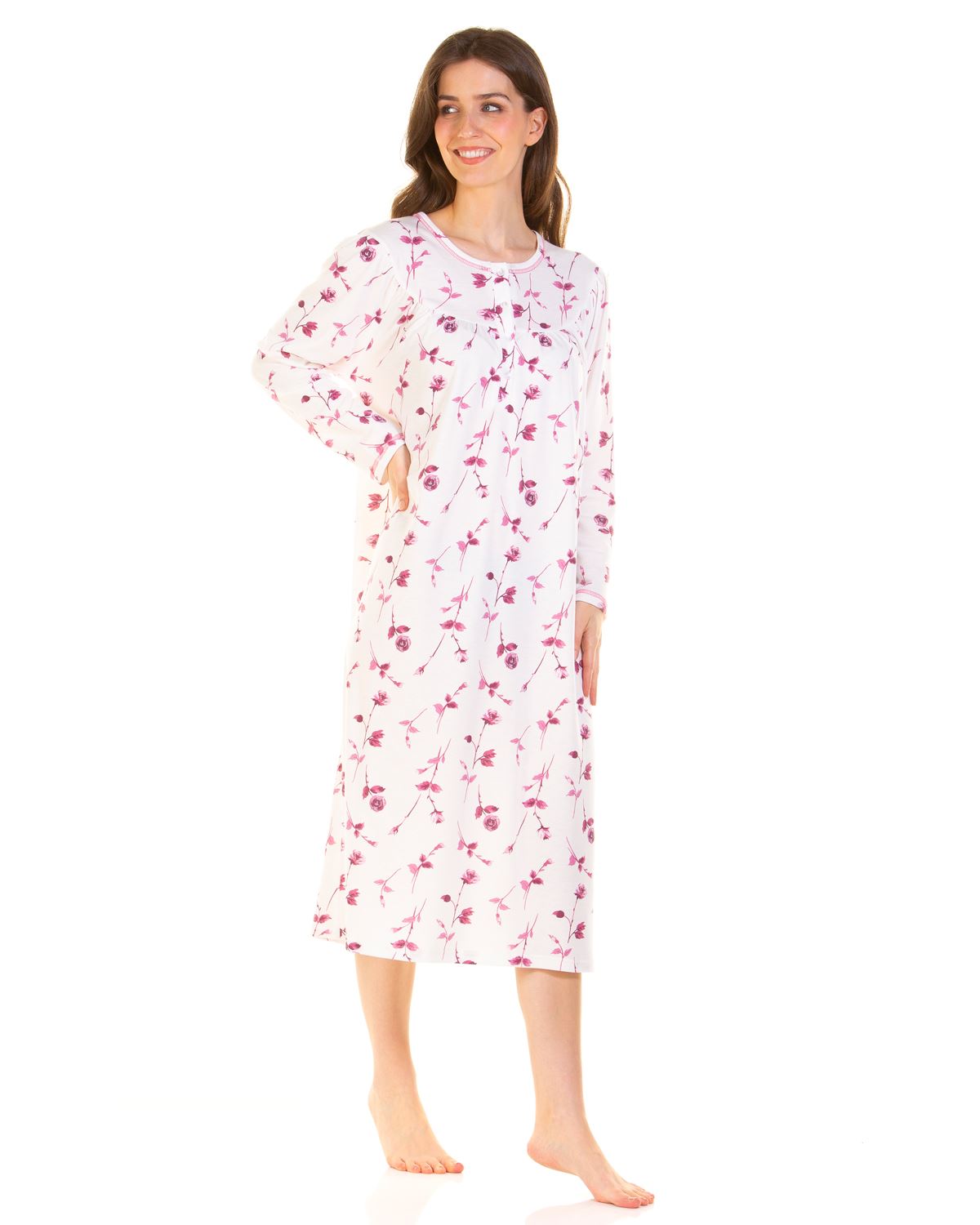 La Marquise Womens Two Flowers Cuddleknit Nightie