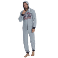 Mens Varsity Fleece Hooded Onesie