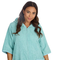 Forever Dreaming Womens Hooded Zip Towelling Bathrobe