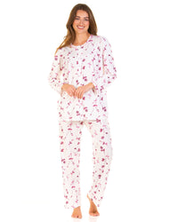 La Marquise Womens Two Flowers Cuddleknit Pyjamas