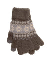 Foxbury Womens Fairisle Touch Screen Fluffy Gloves