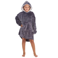 Huggable Kids Embossed Football Oversized Hoodie