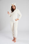 Loungeable Womens Cream Owl Snow Tip Onesie