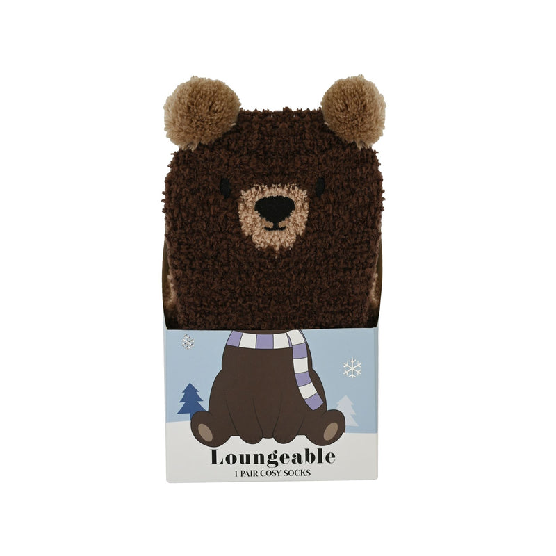 Loungeable Womens Bear Cosy Socks In Gift Box