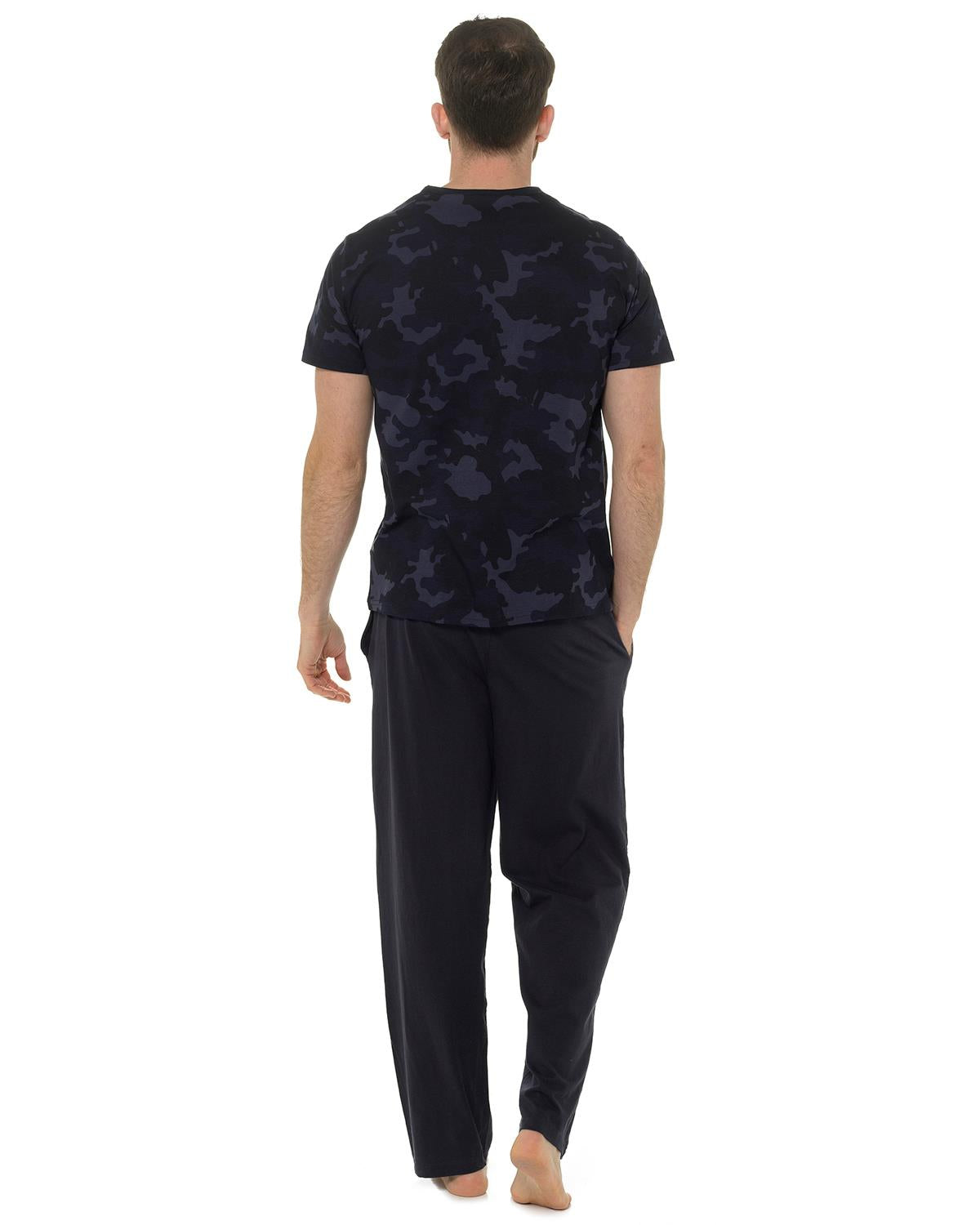 Foxbury Mens Blue Camo Pyjamas