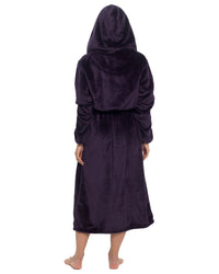 Slumber Hut Womens Flannel Fleece Hooded Dressing Gown