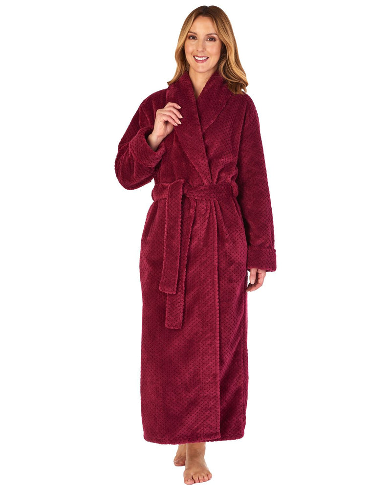 Slenderella Womens 52" Waffle Fleece Wrap Dressing Gown