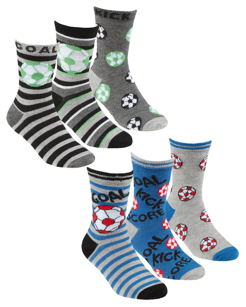 6 Pairs Boys Bamboo Football Ankle Socks