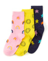 6 Pairs Girls Dogs & Rainbows Ankle Socks