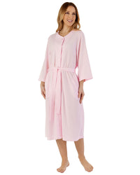 Slenderella Womens 45" Waffle Knit Button Dressing Gown