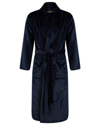 Walker Reid Mens Polished Flannel Fleece Dressing Gown