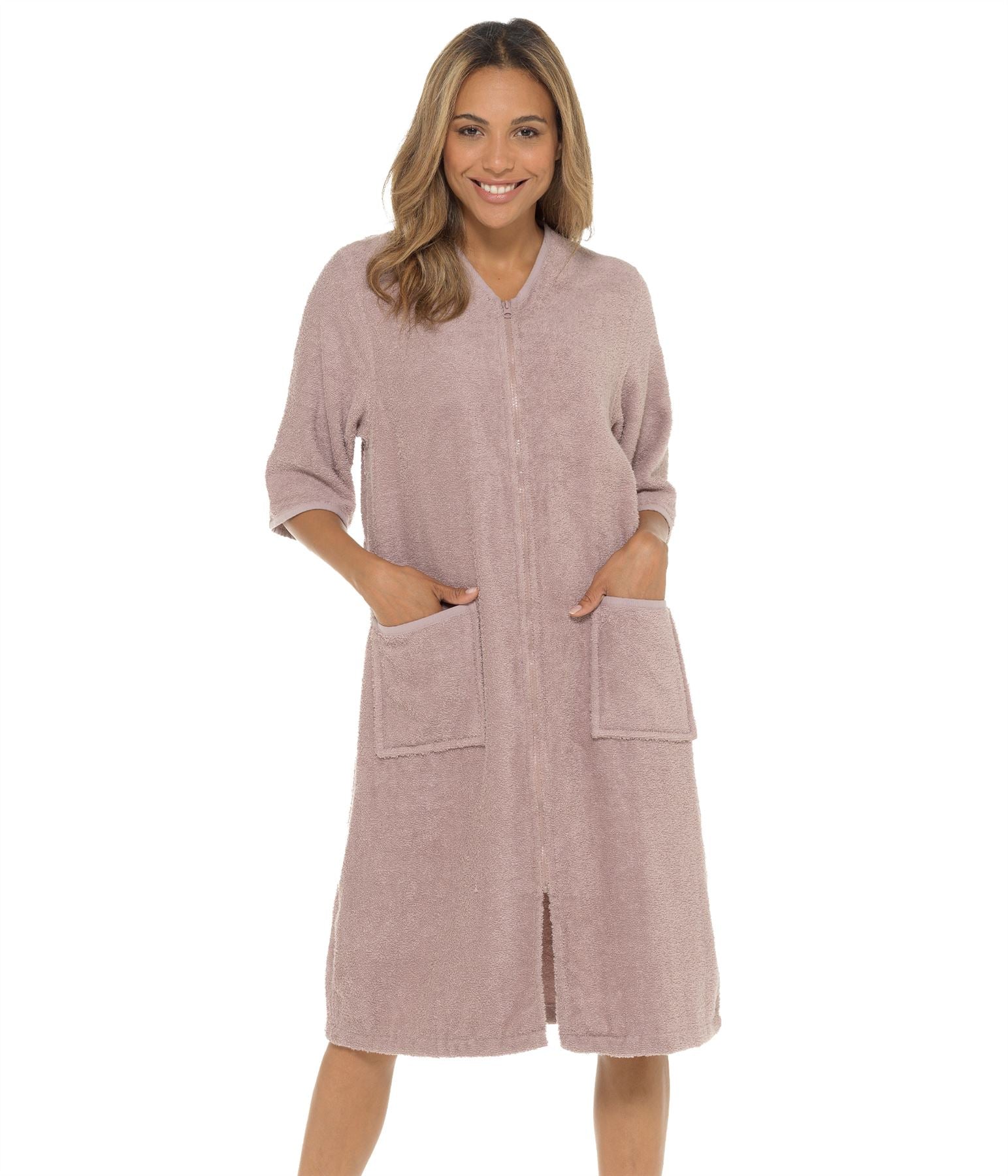 Undercover Womens Zip Up Towelling Dressing Gown