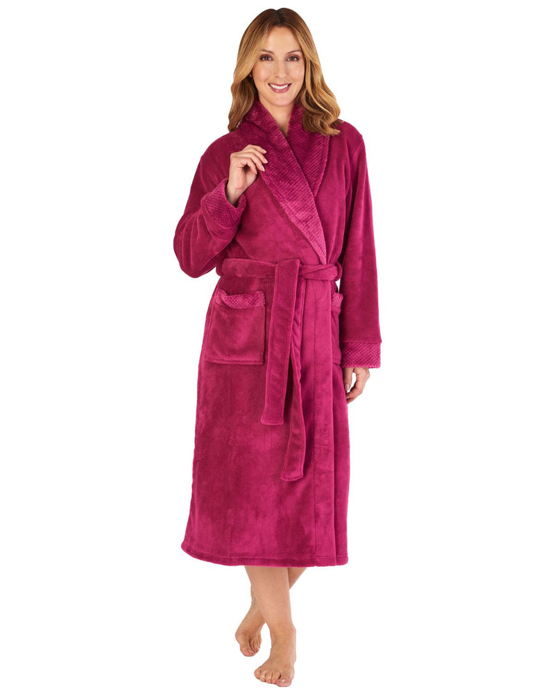 Slenderella Womens 46" Mini Waffle Dressing Gown