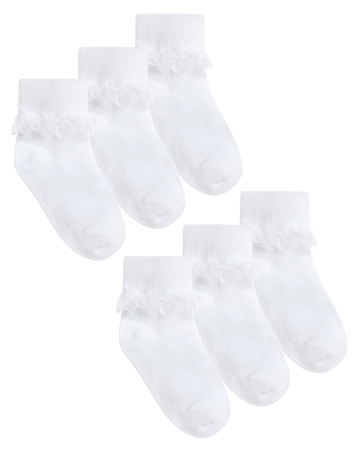 Cottonique 6 Pack Girls Frilly Lace Socks