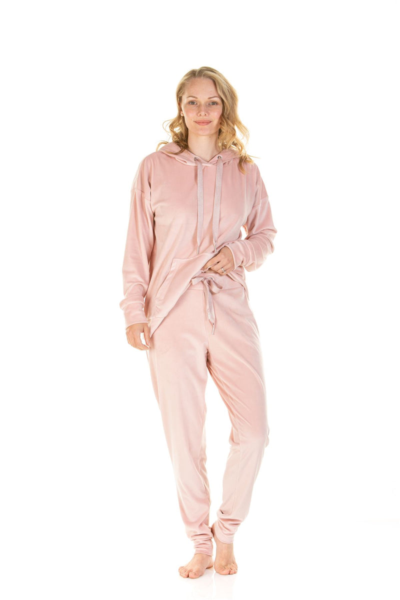 La Marquise Womens Velour Lounge Hooded Pyjamas