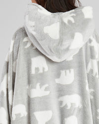 Loungeable Adults Polar Bear Fleece Hooded Long Poncho