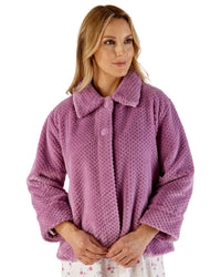 Slenderella Womens Waffle Fleece Button Bed Jacket