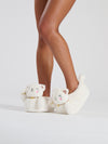 Loungeable Womens White Lucky Cat Slippers