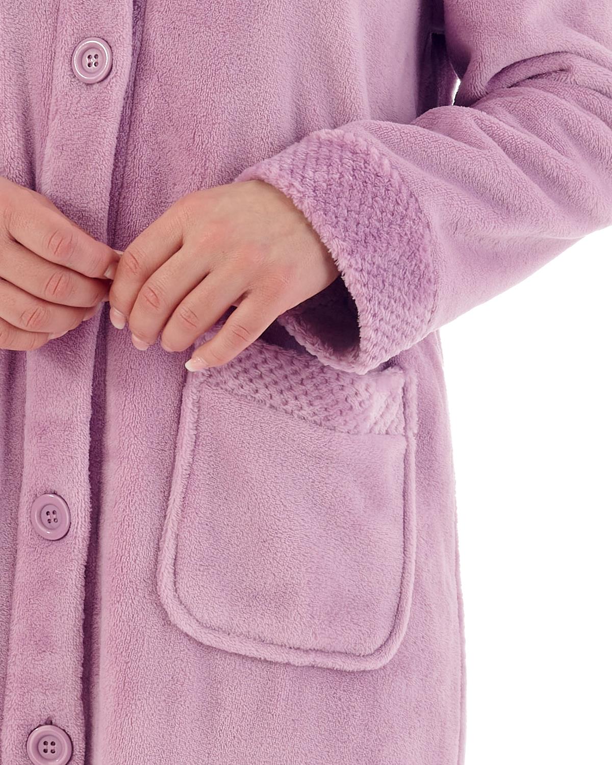 Slenderella Womens 46" Mini Waffle Button Dressing Gown