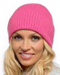 Foxbury Womens Ribbed Turn Up Beanie Hat