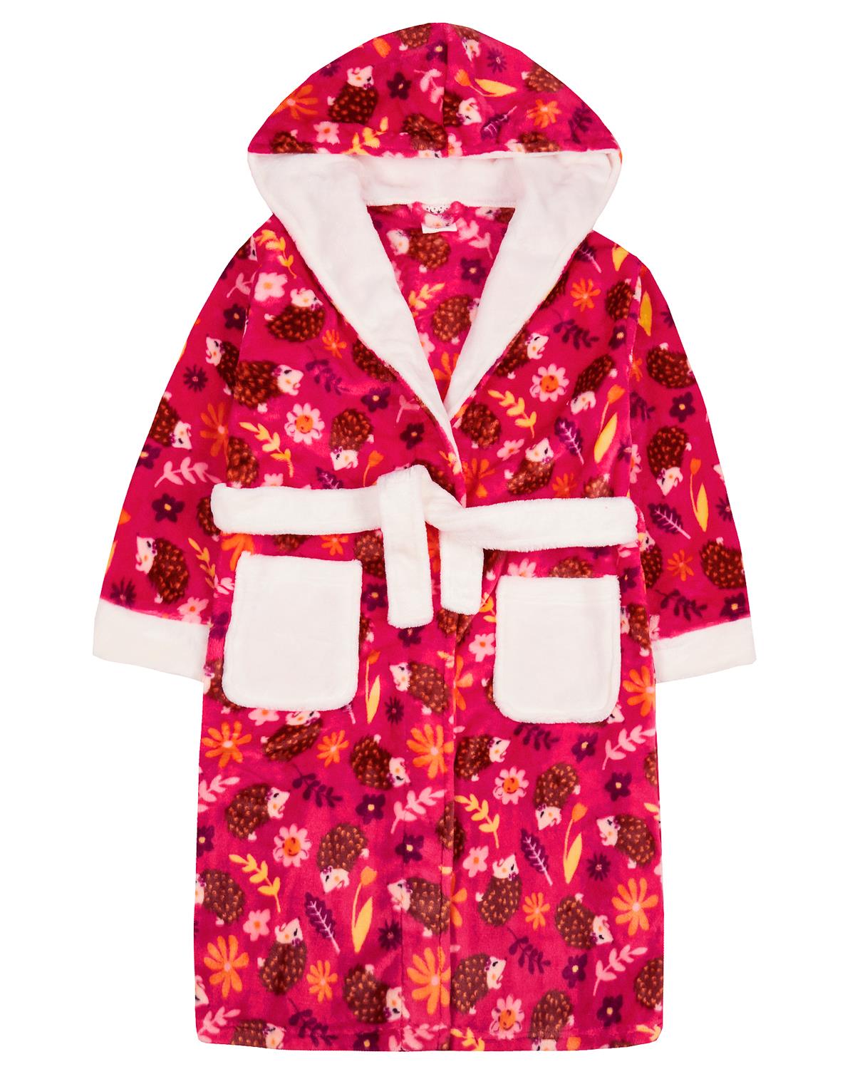 Girls Autumn Hedgehog Dressing Gown