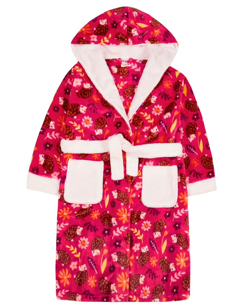 Girls Autumn Hedgehog Dressing Gown