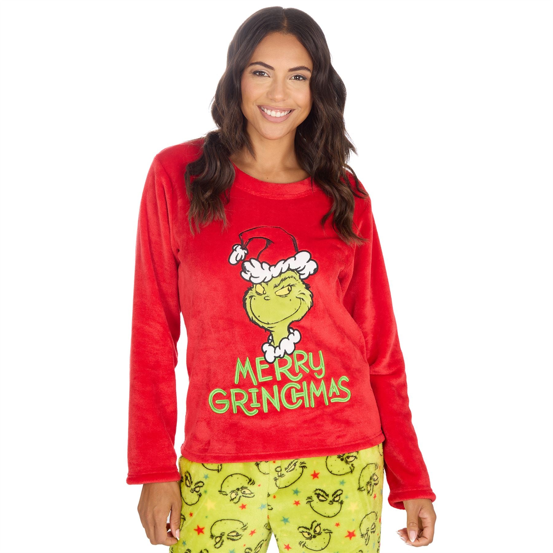 The Grinch Womens Christmas Fleece Pyjamas